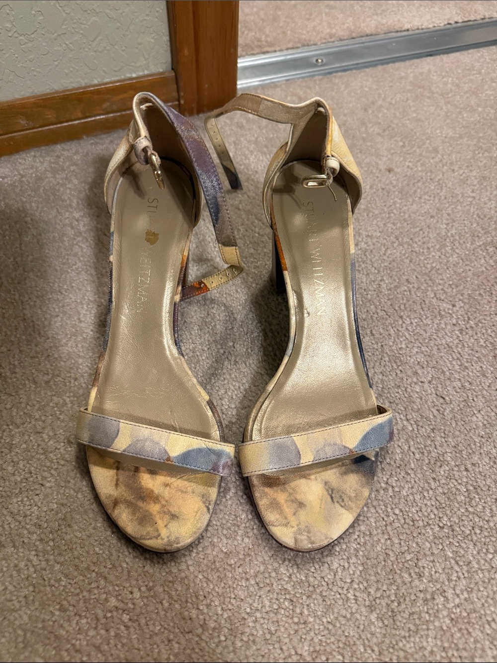 Stuart Weitzman Multi-Color Ankle Strap Sandals